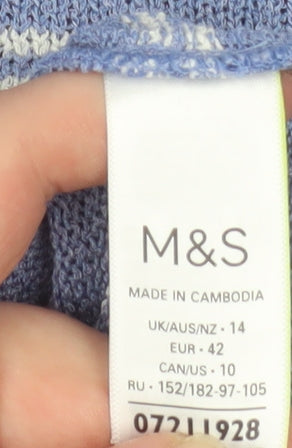 Womens UK Size 14 Marks and Spencer Blue Basic Polo