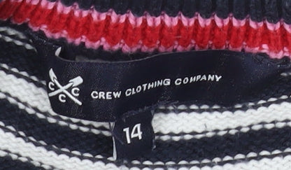 Crew Clothing Company Women’s Blue Stripe Cotton Jumper Size 14
