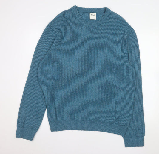 Mens UK Size XL Marks and Spencer Blue Pullover Jumper