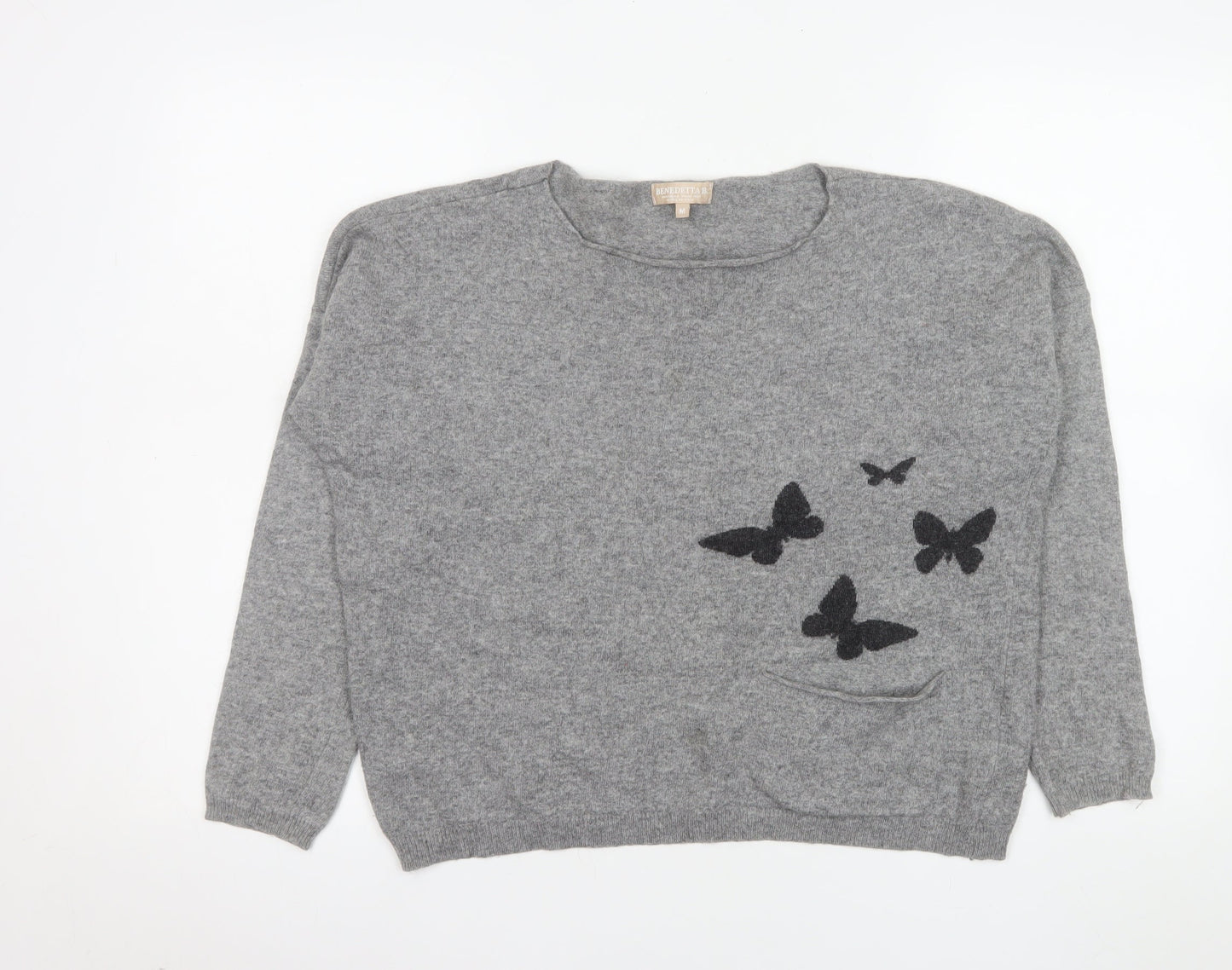 Womens UK Size M Benedetta B. Grey Pullover Jumper