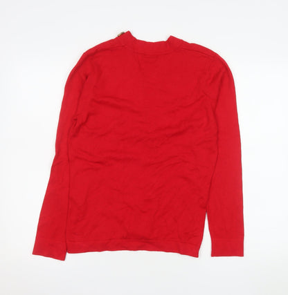 Womens UK Size 12 Roman Red Basic Blouse