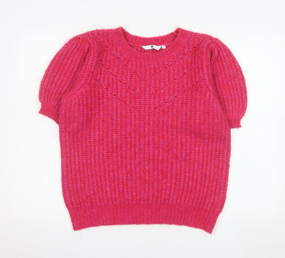 Womens UK Size 8 VERO MODA Pink Basic T-Shirt