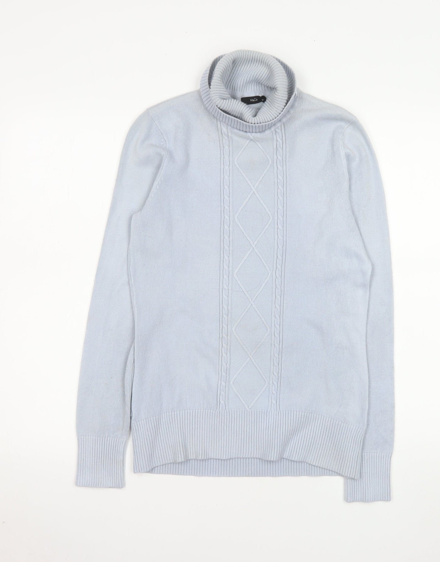 Womens UK Size 12 M&Co Blue Pullover Jumper