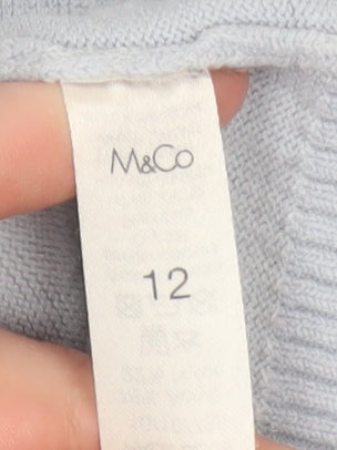 Womens UK Size 12 M&Co Blue Pullover Jumper