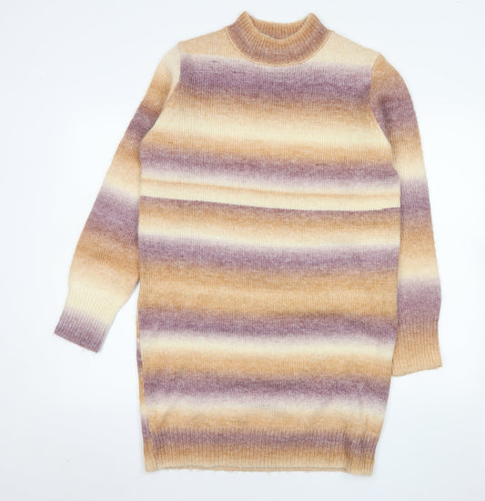 Womens UK Size 10 Apricot Jumper Dress