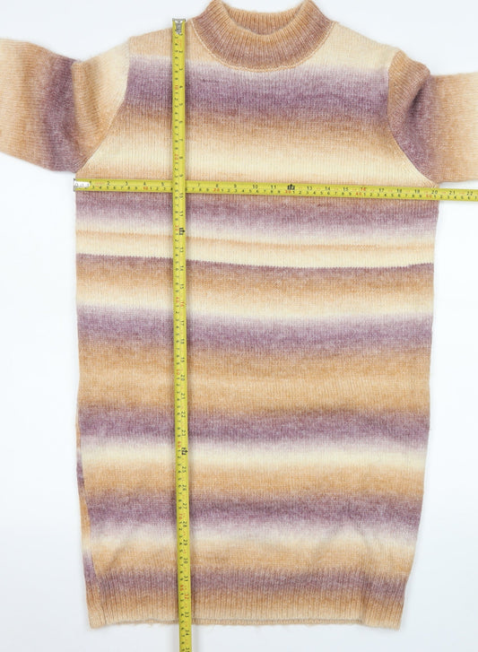 Womens UK Size 10 Apricot Jumper Dress