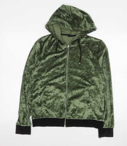 Womens UK Size M River Island Green Bomber Jacket