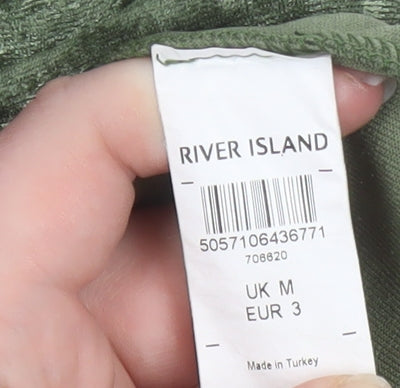 Womens UK Size M River Island Green Bomber Jacket