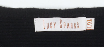 Lucy Sparks Women’s Black Long Sleeve Tunic Blouse L/XL