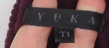 Womens UK Size S YUKA Purple Pullover Jumper