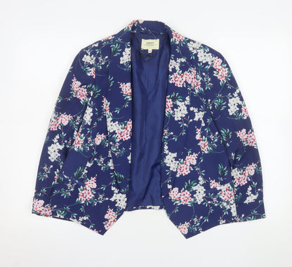 Papaya Women Navy Floral Blazer Jacket Size 14 Polyester Lined