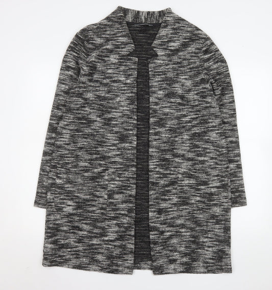 Nutmeg Womens Grey Knit Mid-Length Coatigan Size 18 Open Front