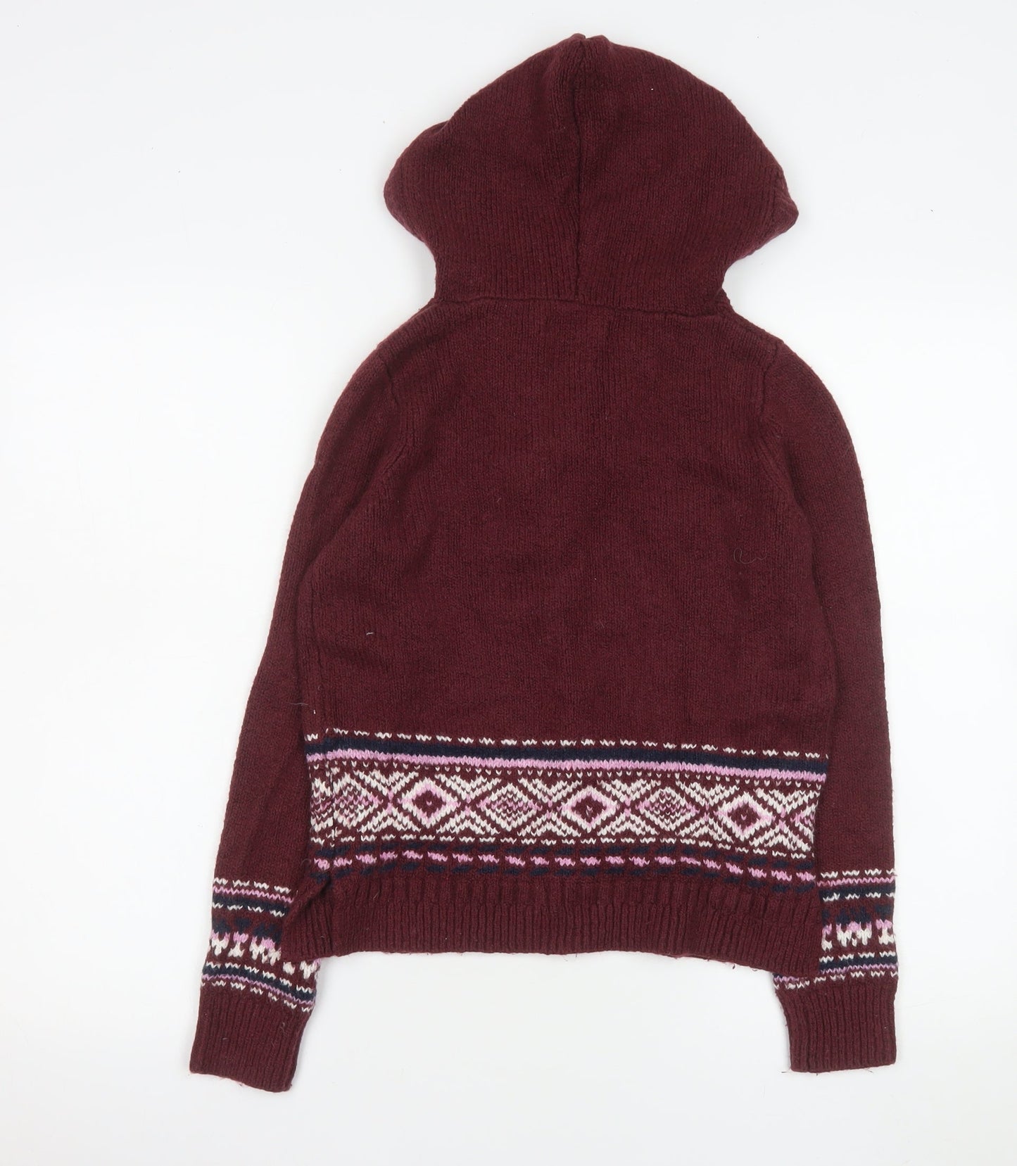 Womens UK Size XS Hollister Red Pullover Hoodie