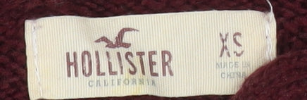 Womens UK Size XS Hollister Red Pullover Hoodie