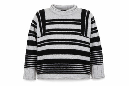 Next Women’s Grey & Black Striped Roll Neck Knit Jumper Size 16