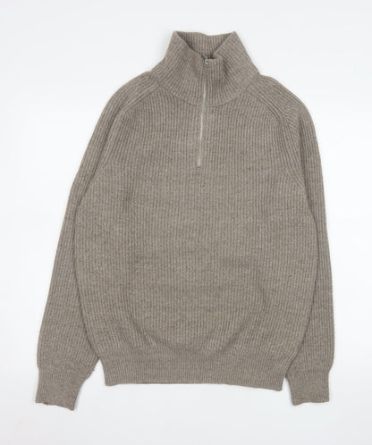 Mens UK Size S NEXT Beige Henley Sweatshirt