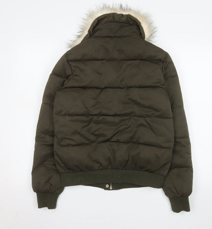 Womens UK Size 10 River Island Green Puffer Jacket