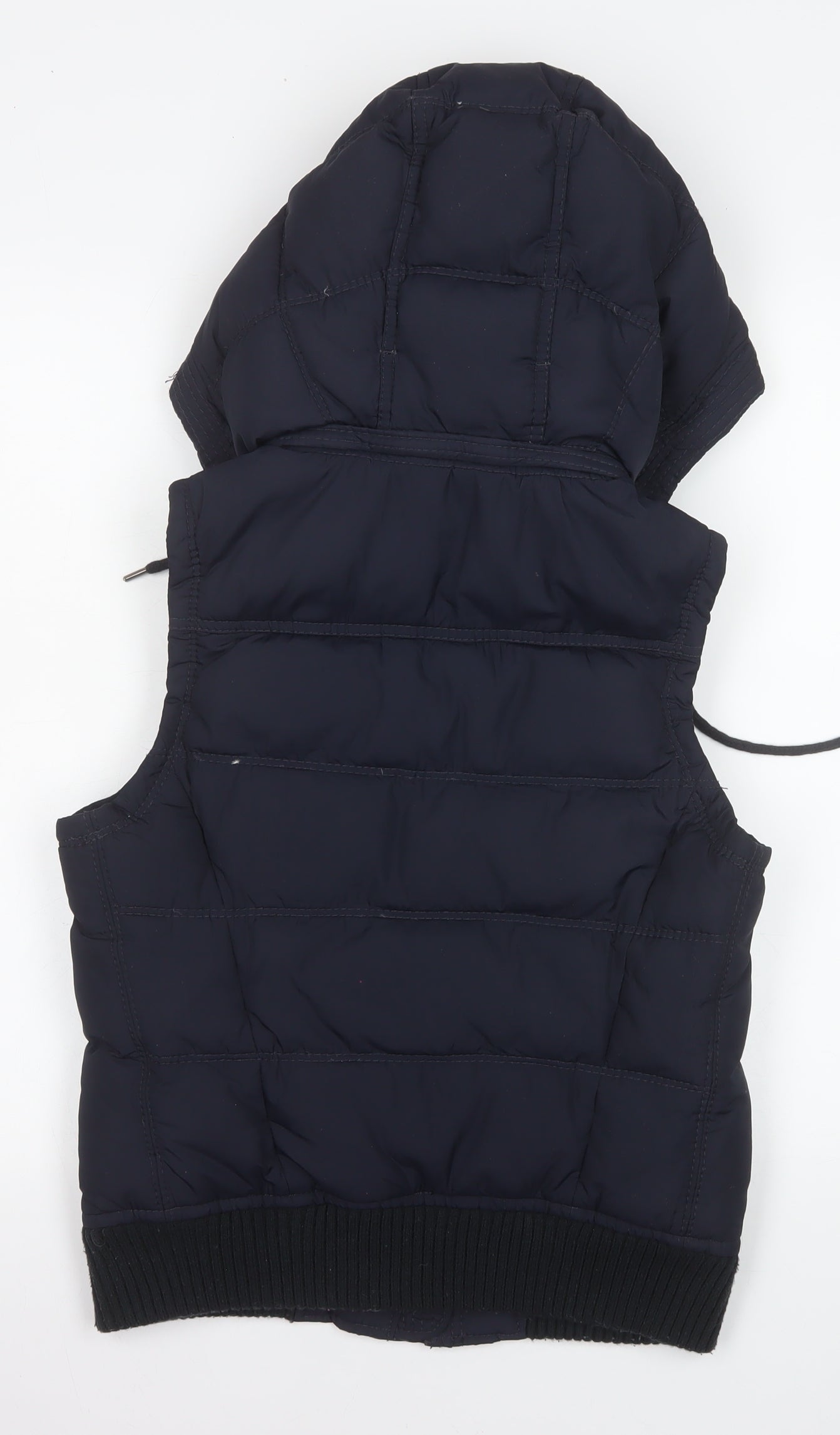 Abercrombie & Fitch Men's Blue Puffer Hooded Waistcoat L
