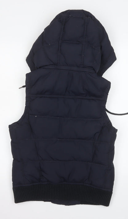 Abercrombie & Fitch Men's Blue Puffer Hooded Waistcoat L
