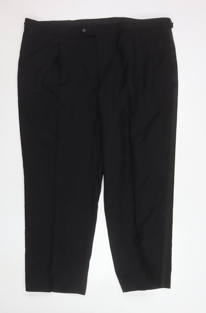 Mens UK Size 46 James Barry Regular Fit Dress Pants Black Trousers