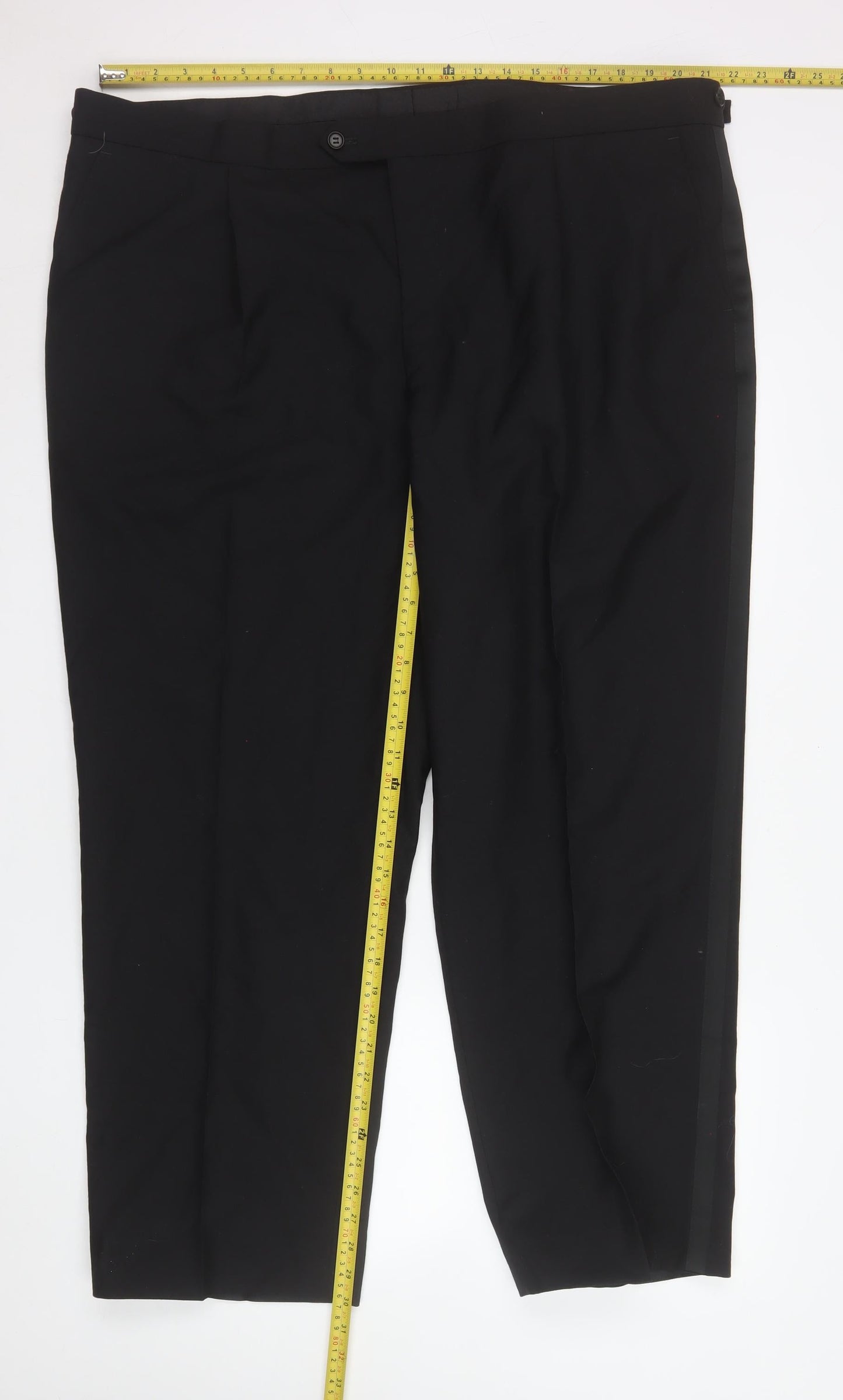 Mens UK Size 46 James Barry Regular Fit Dress Pants Black Trousers