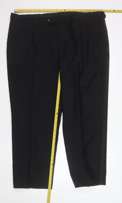 Mens UK Size 46 James Barry Regular Fit Dress Pants Black Trousers