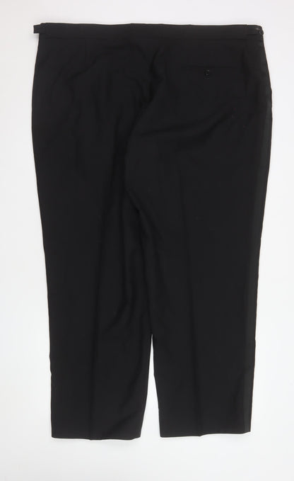 Mens UK Size 46 James Barry Regular Fit Dress Pants Black Trousers