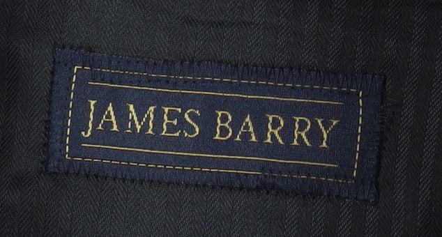 Mens UK Size 46 James Barry Regular Fit Dress Pants Black Trousers