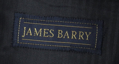 Mens UK Size 46 James Barry Regular Fit Dress Pants Black Trousers