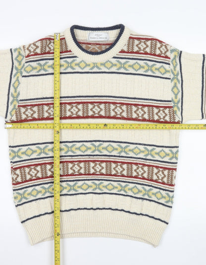 Mens UK Size S Marks and Spencer Beige Pullover Jumper