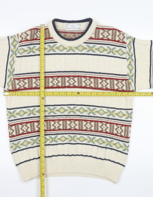 Mens UK Size S Marks and Spencer Beige Pullover Jumper