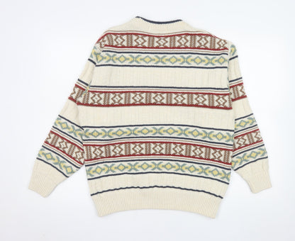 Mens UK Size S Marks and Spencer Beige Pullover Jumper