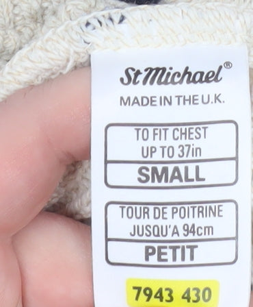 Mens UK Size S Marks and Spencer Beige Pullover Jumper