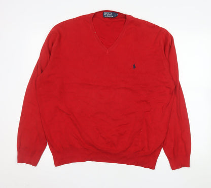 Mens UK Size XL Ralph Lauren Red Pullover Jumper