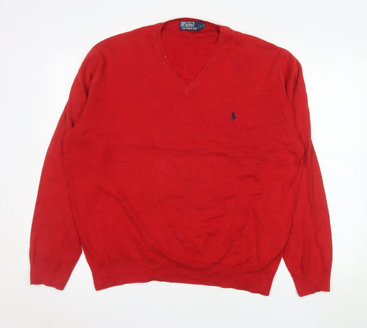 Mens UK Size XL Ralph Lauren Red Pullover Jumper