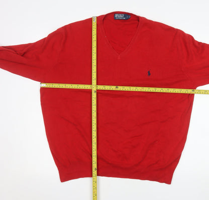 Mens UK Size XL Ralph Lauren Red Pullover Jumper