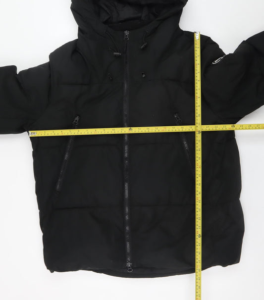 Zara Men Black XL Hooded Puffer Jacket Winter Coat
