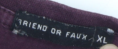 Mens UK Size XL Friend or Faux Purple  T-Shirt