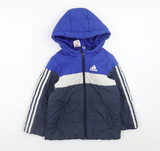 Boys UK Size 5-6 Years adidas Blue Puffer Jacket