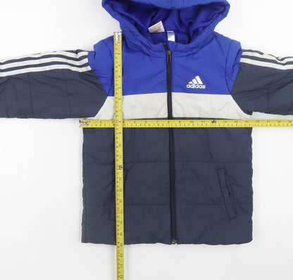 Boys UK Size 5-6 Years adidas Blue Puffer Jacket