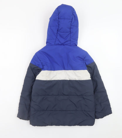 Boys UK Size 5-6 Years adidas Blue Puffer Jacket