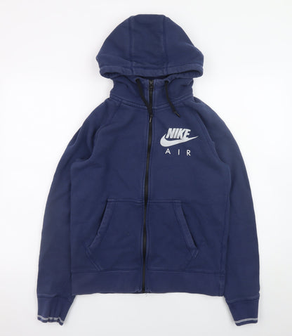 Mens UK Size S Nike Blue Full Zip Hoodie