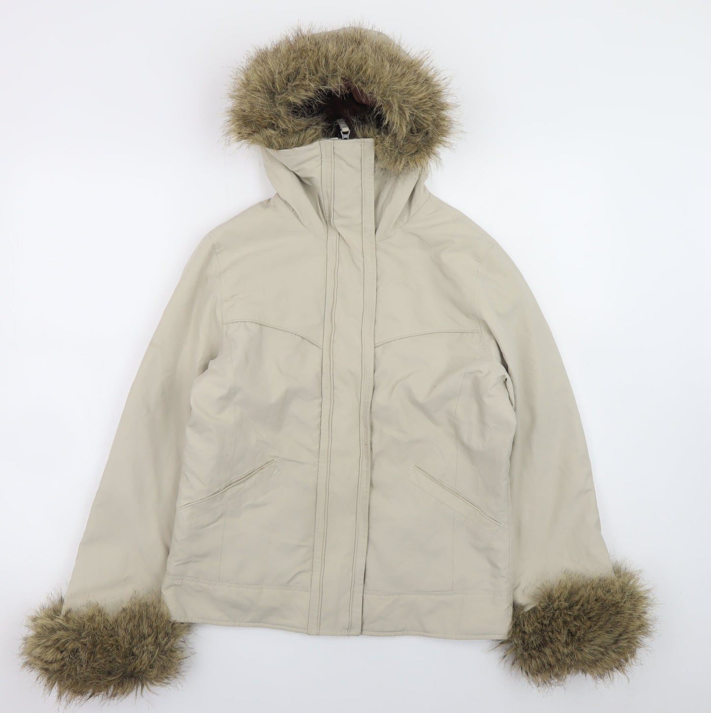 Womens UK Size 10 Denim Co Beige Parka Coat