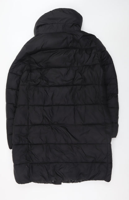 Amisu Women’s Black Long Puffer Coat Size 14 Winter Jacket
