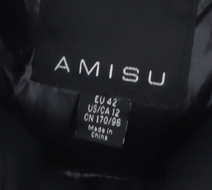 Amisu Women’s Black Long Puffer Coat Size 14 Winter Jacket