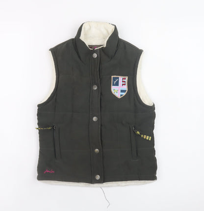 Joules Girls Green Quilted Waistcoat Gilet 4-5 Years Lined Padded Bodywarmer