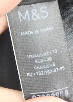 Womens UK Size 10 Marks and Spencer Black Puffer Jacket