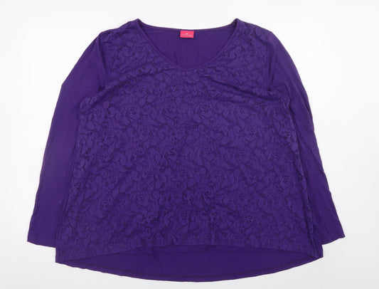 Womens UK Size XL Together Purple Tunic Blouse