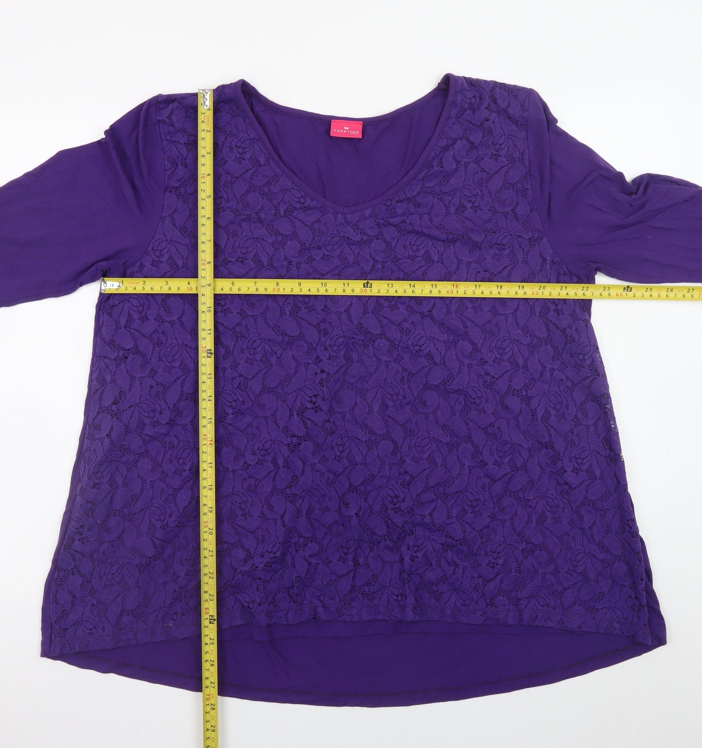 Womens UK Size XL Together Purple Tunic Blouse