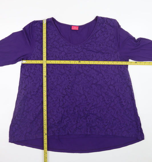 Womens UK Size XL Together Purple Tunic Blouse